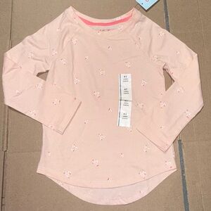 Cat And Jack 4T Toddler Girls Longsleeve Light Peach Top Shirt NEW